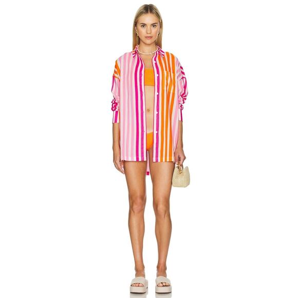 Beach Riot | Tops | Beach Riot Revolve Alexa Stripe Buttonup Top ...
